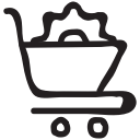 cart, cog, cogwheel, gear, options, setting, shopping svg vector icon