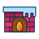 fireplace, furnishing, furniture, livingroom, winter svg vector icon