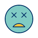 dead, emot, face, smiley svg vector icon