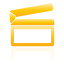clap, movie, yellow icon