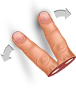 expand, finger, gesture, two icon