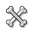 bones, crazy, dead, halloween, scary, skeleton, sweet svg vector icon
