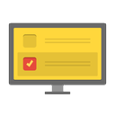 check, checklist, device, display, imac, monitor, screen, technology icon