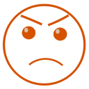 angry, face, smile svg vector icon