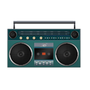 boombox, turquoise icon
