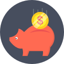 coin, dollar, investment, piggy bank svg vector icon