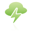 green, thunder, weather icon