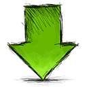 arrow, down icon