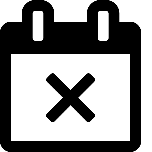 Calendar Times O svg vector icon