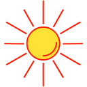 hot, sun, sunny, weather svg vector icon