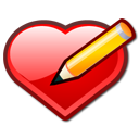 keditbookmarks,bookmark,edit,heart,love,pen,write,writing,valentine,draw,pencil,paint icon