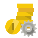 coin,gear icon