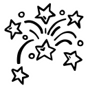 celebration, fireworks, new year, party svg vector icon