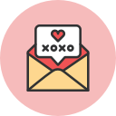 bubble, mail, xoxo svg vector icon