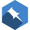 hexagon, media, pinboard, shadow, social svg vector icon