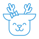 animal, deer, emoji, emot, happy, reindeer, smile svg vector icon