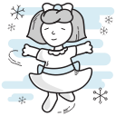christmas, dancing, girl, lady svg vector icon