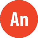 adobe, animate, round svg vector icon