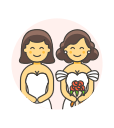 gowns, lesbian, wedding svg vector icon