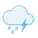 ranny, thunderstorm svg vector icon