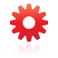 gear, red icon