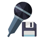 microphone,diskette icon