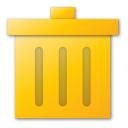 delete, trash, yellow icon