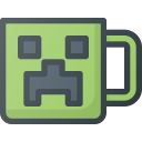 cup, game, geek, minecraft, mug, video svg vector icon