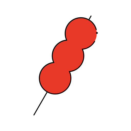 Bingtanghulu Crispy Sugar Coated Fruit On A Stick svg vector icon
