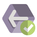 previous,checkmark icon