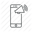 alert, mobile, mobile app, mobile marketing, notification, phone, sms icon