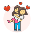arms, couple, hold, in, lesbian, love svg vector icon
