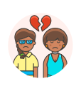 breakup, couple, lesbian svg vector icon