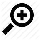 find, glass, magnifier, magnifying, plus, search, zoom icon