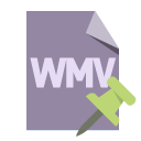 file,format,wmv,push,pin icon