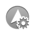 arrowhead,up,gear icon