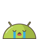 android, crying, emoji, mobile, mood, robot, sad svg vector icon