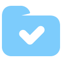 added, done, downloaded, folder svg vector icon