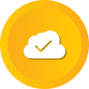blue, check, cloud, cloudy, computing, data svg vector icon