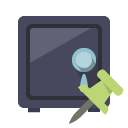 safety,box,push,pin icon