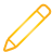 basic, pencil, yellow icon
