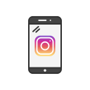 instagram logo, mobile, phone, social media svg vector icon
