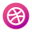circle, dribbble, gradient, gradient , , social media svg vector icon