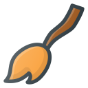 broom, broom stick, fly, witch svg vector icon