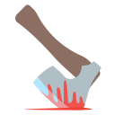 axe, blood, halloween, headsplitter, holidays svg vector icon
