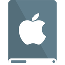 apple, bg, drive, white icon