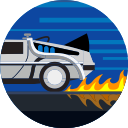 car, delorean, fast, fire, transport, transportation, vehicle svg vector icon
