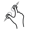 finger, gestureworks, scale, two icon