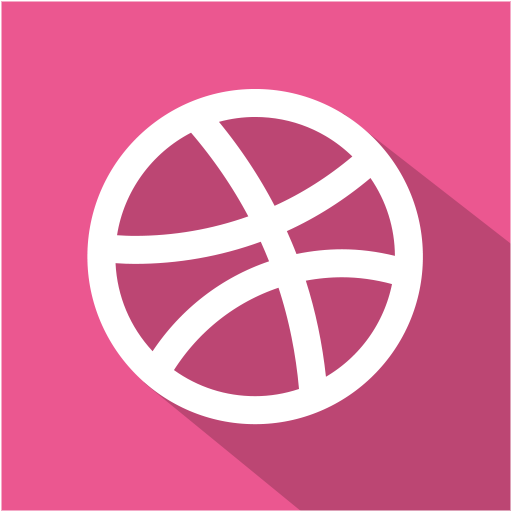 social,media,flat,shadow,set,dribbble icon