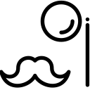 monocle, mustache, streamline svg vector icon